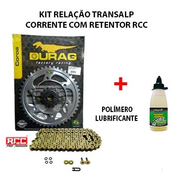 Kit relação durag transalp 700 corrente rcc c/ retentor + polímero lubrificante Menor preço em Kit relação durag transalp 700 corrente rcc c/ retentor + polímero lubrificante