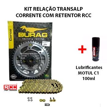 Kit relação durag transalp 700 corrente rccc c/ retentor + motul c4 100ml Menor preço em Kit relação durag transalp 700 corrente rccc c/ retentor + motul c4 100ml