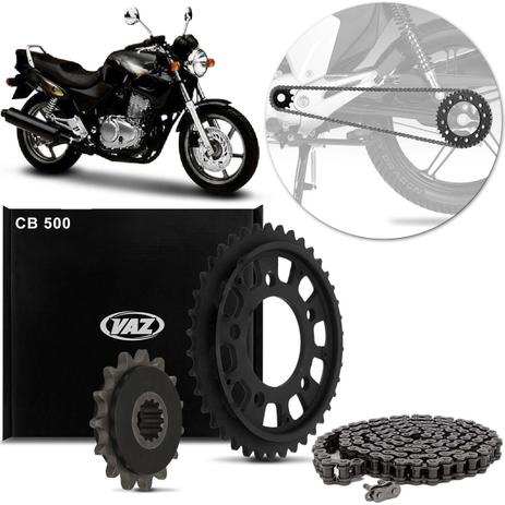 Kit Relação Transmissão Com Retentor Honda CB 500 1994 A 2003 Vaz Xtreme Black Edition H00075X Menor preço em Kit Relação Transmissão Com Retentor Honda CB 500 1994 A 2003 Vaz Xtreme Black Edition H00075X