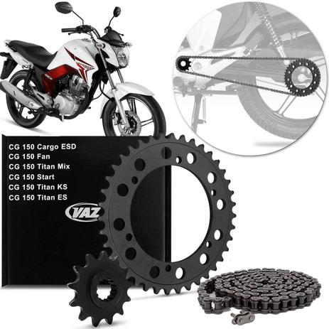 Kit Relação Transmissão Com Retentor Honda CG 150 Titan 04 A 11 Cg 150 Fan 09 A 15 Vaz H03801X Menor preço em Kit Relação Transmissão Com Retentor Honda CG 150 Titan 04 A 11 Cg 150 Fan 09 A 15 Vaz H03801X