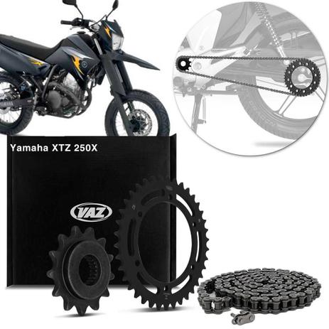 Kit Relação Transmissão Com Retentor Yamaha XTZ 250X 2009 Vaz Xtreme Black Edition Y04557X é boa?