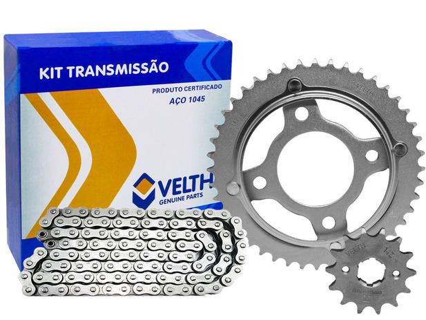KIT Relação Transmissão Honda Cg-titan-cargo 125 2000 a 2008 AÇO 1045 Reforçado Velth Menor preço em KIT Relação Transmissão Honda Cg-titan-cargo 125 2000 a 2008 AÇO 1045 Reforçado Velth