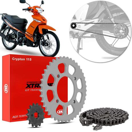 Kit Relação Transmissão Yamaha Crypton 115 2011 A 2016 Vaz Xtreme Standard Edition Y04572X Menor preço em Kit Relação Transmissão Yamaha Crypton 115 2011 A 2016 Vaz Xtreme Standard Edition Y04572X