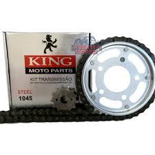 Kit Relacao Transmissao Ybr 125 Factor Aco 1045 S/ Retentor - King Menor preço em Kit Relacao Transmissao Ybr 125 Factor Aco 1045 S/ Retentor - King