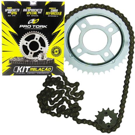 Kit Relacao Ybr Yamaha Motocicleta Coroa Pinhao Corrente Moto (KT-03Y) - Pro tork Menor preço em Kit Relacao Ybr Yamaha Motocicleta Coroa Pinhao Corrente Moto (KT-03Y) - Pro tork