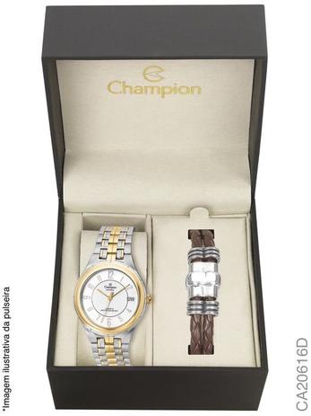Kit Relógio Analógico Champion CA20616D Misto + Pulseira Menor preço em Kit Relógio Analógico Champion CA20616D Misto + Pulseira