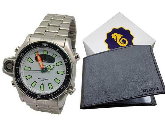 Kit relogio atlantis masculino com carteira a3220ewk1 Menor preço em Kit relogio atlantis masculino com carteira a3220ewk1