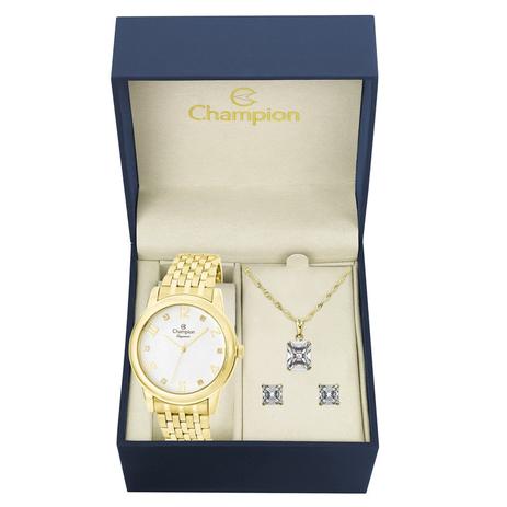 Kit Relógio Champion Dourado Cn26779w + Brincos E Colar é ruim? Kit Relógio Champion Dourado Cn26779w + Brincos E Colar é boa?