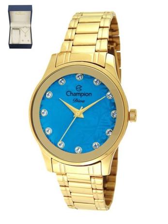 Kit Relógio Champion Dourado Feminino - CN27410Y Menor preço em Kit Relógio Champion Dourado Feminino - CN27410Y