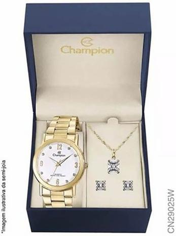 Kit Relógio Champion Dourado Feminino CN29025W + SEMI JOIA é boa?