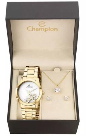 Kit Relógio Champion Elegance Feminino CH25909W com Colar e Brincos Menor preço em Kit Relógio Champion Elegance Feminino CH25909W com Colar e Brincos