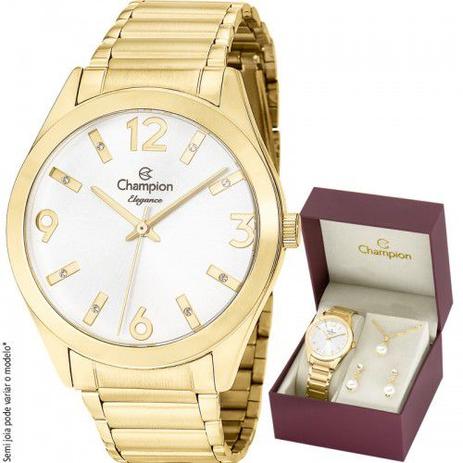 Kit Relógio Champion Feminino Elegance CN25396W Menor preço em Kit Relógio Champion Feminino Elegance CN25396W