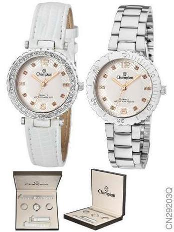 Kit Relógio Champion Feminino Troca Aro e Pulseiras CN29203Q Menor preço em Kit Relógio Champion Feminino Troca Aro e Pulseiras CN29203Q