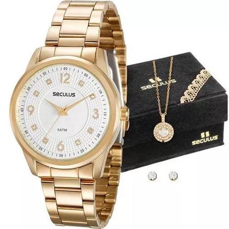 Kit Relógio Feminino Seculus 20511LPSVDS1K1 Colar e Brincos Menor preço em Kit Relógio Feminino Seculus 20511LPSVDS1K1 Colar e Brincos