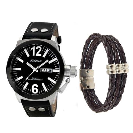 Kit Relogio Masculino Magnum Preto MA31533C Menor preço em Kit Relogio Masculino Magnum Preto MA31533C