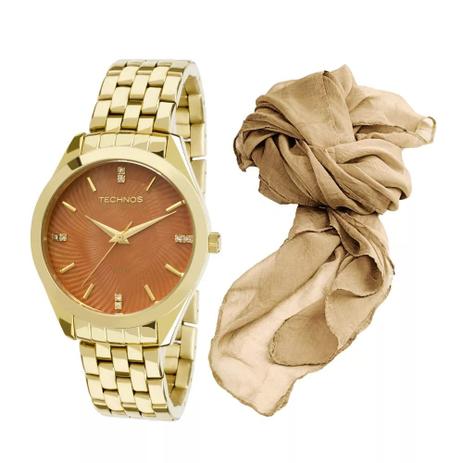 Kit Relógio Technos Feminino Elegance Com Lenço 2036lov/K4m Menor preço em Kit Relógio Technos Feminino Elegance Com Lenço 2036lov/K4m