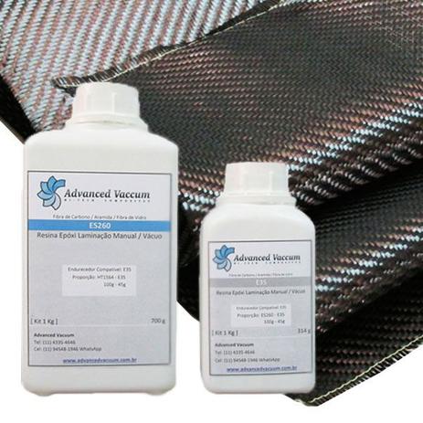 Kit Reparo Fibra de Carbono Resina Epóxi ES260 + Fibra de Carbono - Advanced vacuum Menor preço em Kit Reparo Fibra de Carbono Resina Epóxi ES260 + Fibra de Carbono - Advanced vacuum