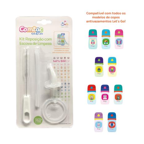 KIt Reposição com Escova de limpeza - Compatível com os Copos da Linha Lets Go - Comtac Kids - 4101 Menor preço em KIt Reposição com Escova de limpeza - Compatível com os Copos da Linha Lets Go - Comtac Kids - 4101