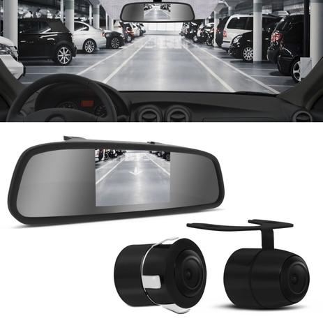 Kit Retrovisor Interno Tela LCD 4.3 Polegadas 12V com Câmera de Ré Colorida 2 em 1 Universal Preto - Prime Menor preço em Kit Retrovisor Interno Tela LCD 4.3 Polegadas 12V com Câmera de Ré Colorida 2 em 1 Universal Preto - Prime