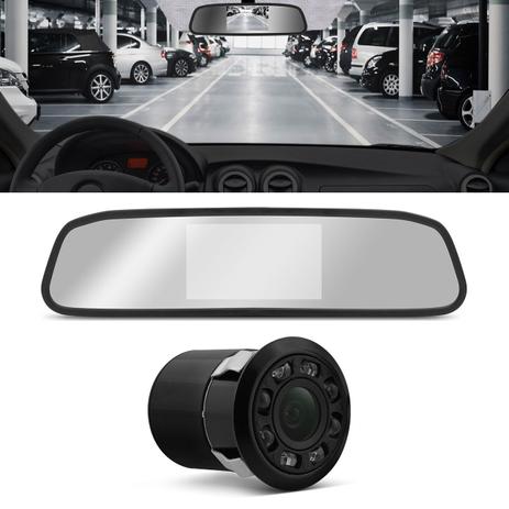 Kit Retrovisor Interno Tela LCD 4.3 Polegadas Universal com Câmera de Ré Colorida e Visão Noturna - Prime Menor preço em Kit Retrovisor Interno Tela LCD 4.3 Polegadas Universal com Câmera de Ré Colorida e Visão Noturna - Prime