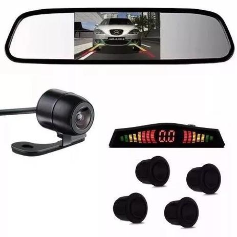 Kit Retrovisor Lcd C/ Camera Sensor De Estacionamento Re - Preto - Global Menor preço em Kit Retrovisor Lcd C/ Camera Sensor De Estacionamento Re - Preto - Global