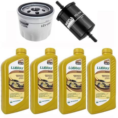 Kit Revisão 4 Litros Óleo Lubrax 10W40 + Filtros Óleo e Combustível Logan e Sandero 1.0 12V 3cc 2017 em Diante - Petrobras Menor preço em Kit Revisão 4 Litros Óleo Lubrax 10W40 + Filtros Óleo e Combustível Logan e Sandero 1.0 12V 3cc 2017 em Diante - Petrobras