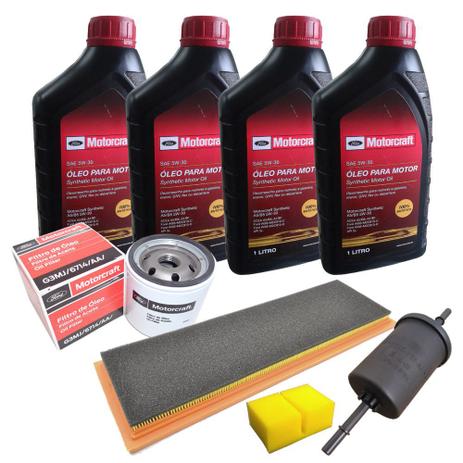 Kit revisão Ford troca de óleo Motorcraft 5W30 e filtros - Ecosport Fiesta e Ka 1.0 1.6 Zetec Rocam Menor preço em Kit revisão Ford troca de óleo Motorcraft 5W30 e filtros - Ecosport Fiesta e Ka 1.0 1.6 Zetec Rocam