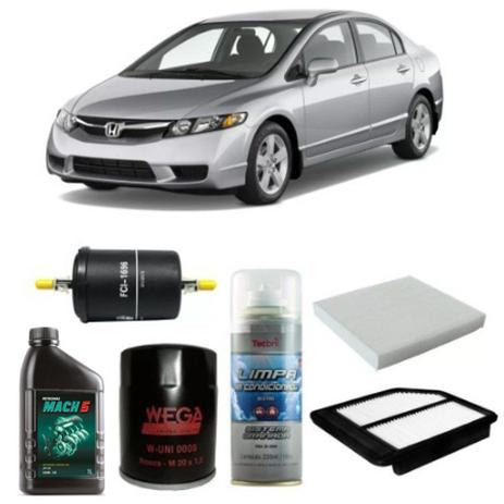 Kit Revisão Óleo Filtros New Civic 2007 A 2013 - Wega e petronas Menor preço em Kit Revisão Óleo Filtros New Civic 2007 A 2013 - Wega e petronas