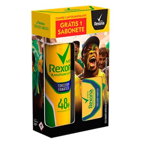 Menor preço em Kit Rexona Torcedor Fanático Desodorante 90g + Sabonete em Barra 84g