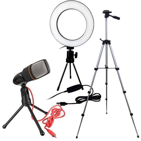 Kit Ring Light 16cm Profissional Usb com Controle + Tripe 120 cm + Microfone Condensador - Paizão Store é ruim? Kit Ring Light 16cm Profissional Usb com Controle + Tripe 120 cm + Microfone Condensador - Paizão Store é boa?