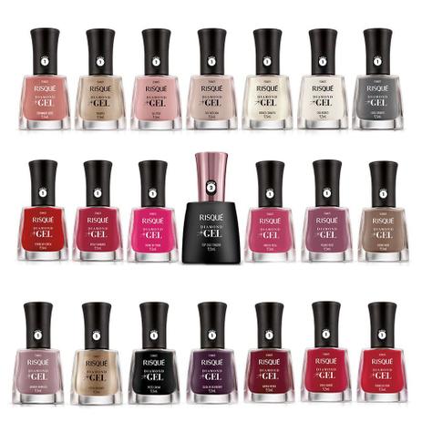Kit Risqué Esmaltes Diamond Gel 20 unidades + Top Coat Fixador 9,5ml Menor preço em Kit Risqué Esmaltes Diamond Gel 20 unidades + Top Coat Fixador 9,5ml