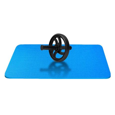 Kit Roda Abdominal Preta + Colchonete Azul 10mm - Natural fitness Menor preço em Kit Roda Abdominal Preta + Colchonete Azul 10mm - Natural fitness