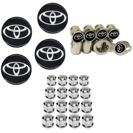 Kit Roda Calota Toyota Corolla Etios Yaris + Emblema Resinado + Tampa Ventil + Capa Parafuso - Emblema / Tampa Ventil / Capa Parafuso Menor preço em Kit Roda Calota Toyota Corolla Etios Yaris + Emblema Resinado + Tampa Ventil + Capa Parafuso - Emblema / Tampa Ventil / Capa Parafuso