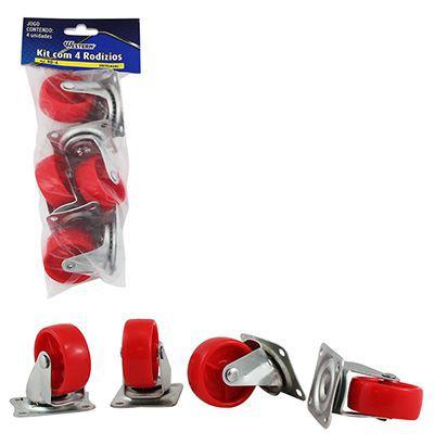 Kit Rodizio Giratorio Vermelho 7,5x5x4,6cm com 4 Pecas - Western é boa?