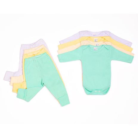 Kit Roupa De Bebe 4 Pçs Body Manga longa Suedine E Mijão Cor Neutra - Barato Baby Menor preço em Kit Roupa De Bebe 4 Pçs Body Manga longa Suedine E Mijão Cor Neutra - Barato Baby