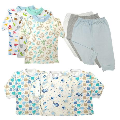 Kit Roupa de Bebê 9 Pçs Camiseta Manga Curta e Longa e Mijão - Koala Baby Menor preço em Kit Roupa de Bebê 9 Pçs Camiseta Manga Curta e Longa e Mijão - Koala Baby