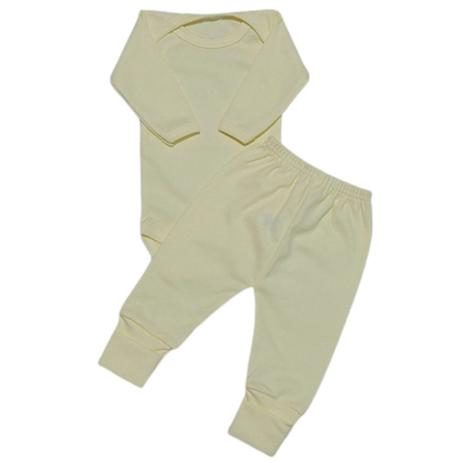 Kit Roupa para Bebê 2 Peças Body + Mijão Liso Unissex Amarelo - Picoka Baby Menor preço em Kit Roupa para Bebê 2 Peças Body + Mijão Liso Unissex Amarelo - Picoka Baby
