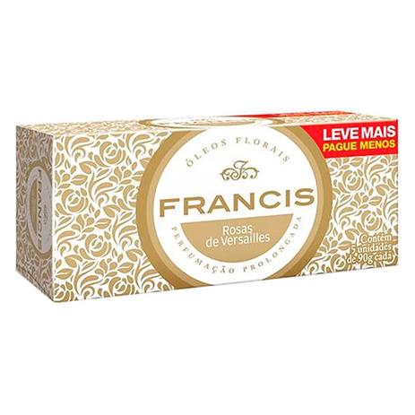 Kit Sabonete em Barra Francis Clássico Rosas De Versailles 5 Unidades Menor preço em Kit Sabonete em Barra Francis Clássico Rosas De Versailles 5 Unidades