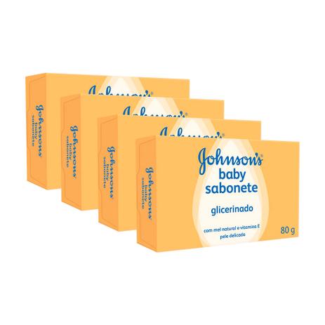 Kit Sabonete Johnsons Baby Glicerinado 80g 4 Unidades - Johnsons Menor preço em Kit Sabonete Johnsons Baby Glicerinado 80g 4 Unidades - Johnsons