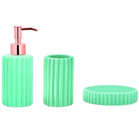 Kit Saboneteira Cerâmica Conjunto Banheiro 3 Pçs Decoração - Mart Menor preço em Kit Saboneteira Cerâmica Conjunto Banheiro 3 Pçs Decoração - Mart
