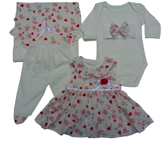 Kit Saída de Maternidade Menina 5 Peças Estampa Florido - Whoshop é boa?