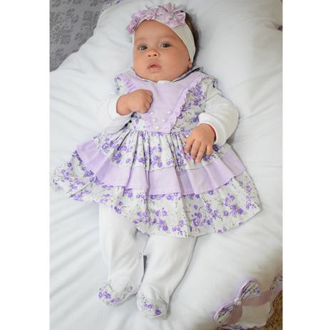Kit Saída de Maternidade Menina Luxo Lilás 05 Peças - Sônia enxovais Menor preço em Kit Saída de Maternidade Menina Luxo Lilás 05 Peças - Sônia enxovais