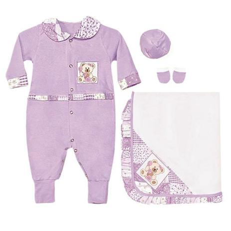 Kit Saida Maternidade 4 Pecas Alo Bebe Lilas I9 Baby Saida De Maternidade Magazine Luiza