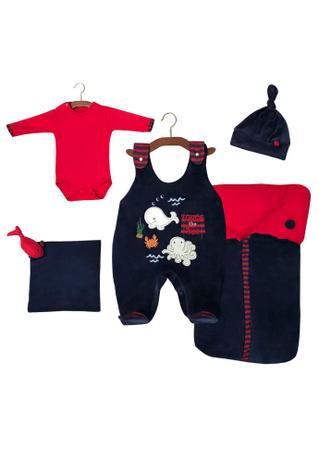 Kit Saída Maternidade Menino Inverno Plush Com Saco De Dormir - Fundo do Mar - Pitu baby Menor preço em Kit Saída Maternidade Menino Inverno Plush Com Saco De Dormir - Fundo do Mar - Pitu baby