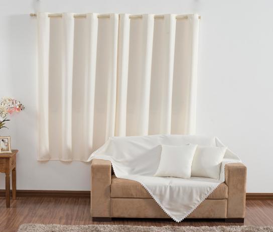 Kit Sala 6 Peças com Cortina, Xale e Almofadas Istambul - Palha - Borda bordados enxovais Menor preço em Kit Sala 6 Peças com Cortina, Xale e Almofadas Istambul - Palha - Borda bordados enxovais