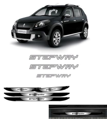 Kit Sandero Stepway Adesivos Prata 12 + Soleira Black Over - Sportinox Menor preço em Kit Sandero Stepway Adesivos Prata 12 + Soleira Black Over - Sportinox