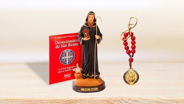 Kit são bento (livro + imagem + chaveiro + medalha) - Armazem é boa?