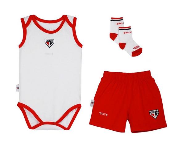 Kit São Paulo Body Shorts e Meia Infantil Oficial - Revedor Menor preço em Kit São Paulo Body Shorts e Meia Infantil Oficial - Revedor