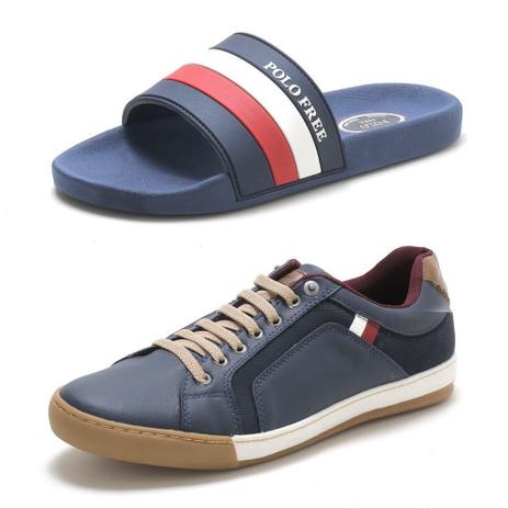 Kit Sapatênis Cadarço e Chinelo Slide Masculino Dia a Dia - Free Jump -  Calçados Masculinos - Magazine Luiza