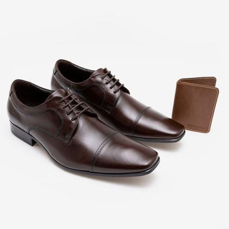 Kit Sapato Aspen Mahogany + Carteira Em Couro Marrom - Democrata - Kit  Masculino - Magazine Luiza